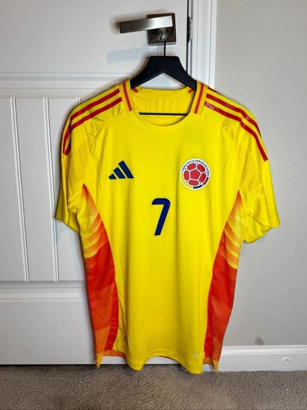 adidas Colombia 2024 Home Jersey Luis Diaz #7 Yellow & Red